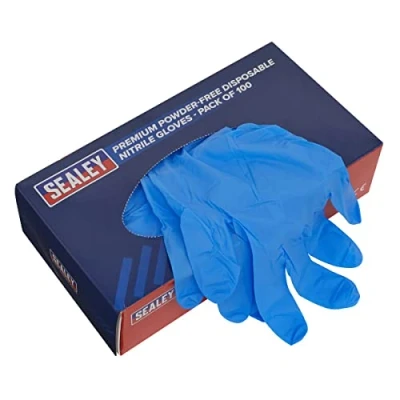 Image of Sealey Premium Powder Free Disposable Nitrile Gloves Extra Large Pack of 100