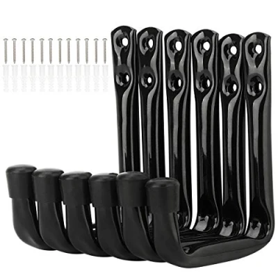 Image of pipabiba Garage Storage Heavy Duty J Hooks, 6 Pack Wall Mount Steel Utility Hanger (12cm x 10cm)