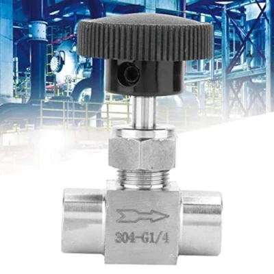 Image of Straight Needle Valve, 1/4 Valve Stainless Steel BSPP Female Thread for Water Gas Oil Transmission