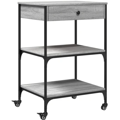 Image of vidaXL Kitchen Trolley Grey Sonoma 60x48x89.5 cm Engineered Wood