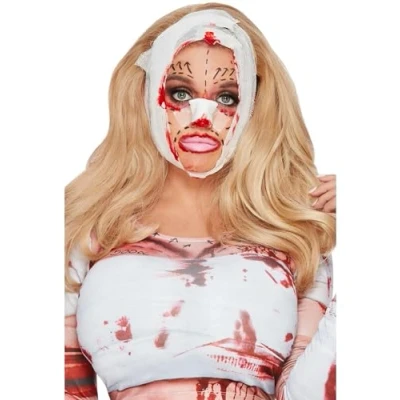 Image of Smiffys Make Up FX, Botched Job Kit, Aqua Nose Bandage &amp; Face Paints, Cosmetics and Disguises Fancy Dress, Halloween Dress Accessories Disguises.