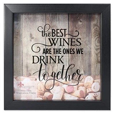 Image of Lawrence Frames 10x10 Black Shadow Box Wine Cork Holder