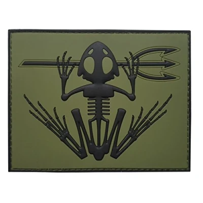 Image of 2AFTER1 Olive Drab US Navy Seals Bone Frog Skull Skeleton DEVGRU OD Morale PVC Hook&amp;Loop Patch