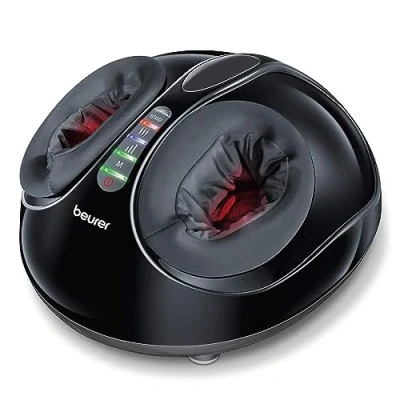 Image of Beurer FM90 Shiatsu and Air Compression Foot Massager Dual Massage Function Optional Heat 3 pre Set programmes Intensity Settings Washable Cover Suitable up to Shoe Size 46