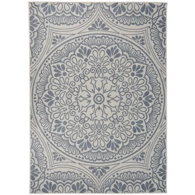 Image of vidaXL Outdoor Flatweave Rug 200x280 cm Blue Pattern