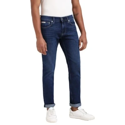 Image of Calvin Klein Men’s Slim Leg Jeans, Blue (Denim Dark), 32W/32L
