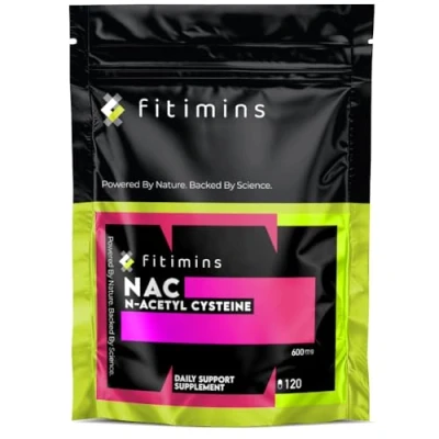 Image of N Acetyl Cysteine (NAC) 600mg Daily Support Supplements Boost Immunity, Improve Respiratory Health, Reduce Inflammation 2 Month Supply 120 Vegan Capsules Fitimins