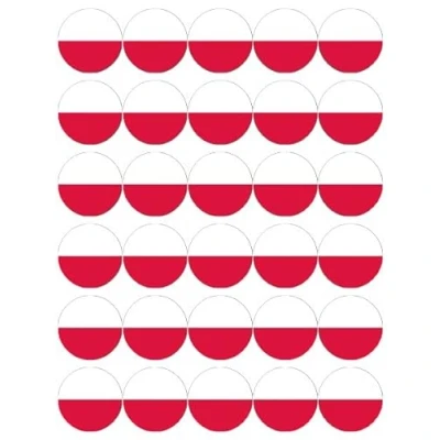 Image of 30 Poland Flags Cupcake Toppers Edible Wafer Paper Fairy Cake Birthday Decorations