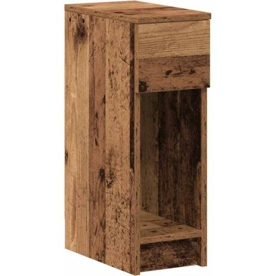 Image of vidaXL Bedside Cabinet with Drawer Old Wood 20x36x60 cm