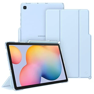Image of FINTIE SlimShell Case for Samsung Galaxy Tab S6 Lite 10.4 Inch 2024/2022/ 2020, Lightweight Stand Translucent Frosted Back Cover with S Pen Holder, Auto Wake/Sleep, Blue