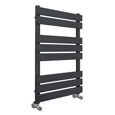 Image of Warmehaus Minimalist Bathroom Flat Panel Heated Towel Rail Radiator Sand Grey 800x500mm Modern Central Heating Space Saving Radiators Perfect for Bathrooms