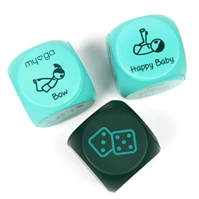 Image of Myga Childrens Yoga Dice Set of 3 Kids with Poses and Actions for Exercise, Fitness Workout Fun Soft Lightweight great Travel Family Ideal Gifting
