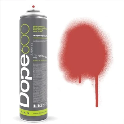 Image of Action 2.0 Dope Spray Paint 600ml High Pressure Fast Drying Multi Colour Full Coverage Formula (Signal Red D 030)