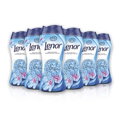 Image of Lenor Laundry Perfumer Scented Pearls Washing Machine, Spring Awakening, Pack of 6 (6 x 210 G), Non Stop Perfume for (up to 12 Weeks in The Wardrobe)
