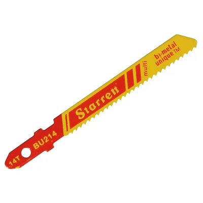 Image of Starrett Multi Purpose Cutting Jigsaw Blades 5 Pieces BU214 Unified Shank Bi Metal Straight Cuts Saw Blade Set for Wood and Plastic Compatible With Bosch Dewalt Hitachi Festool Milwaukee