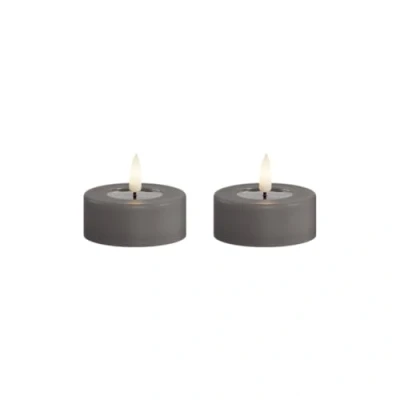 Image of Deluxe Homeart Indoor Flameless LED Jumbo Tealight Set with Real Flame™ Technology Battery Powered Candle (Grey)