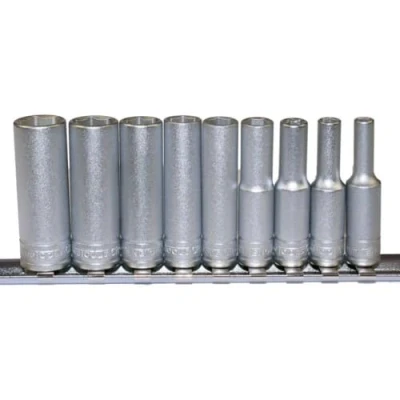 Image of Teng M1407 Deep Socketmetric Clip Rail Set10 Piece 1/4 Square Drive