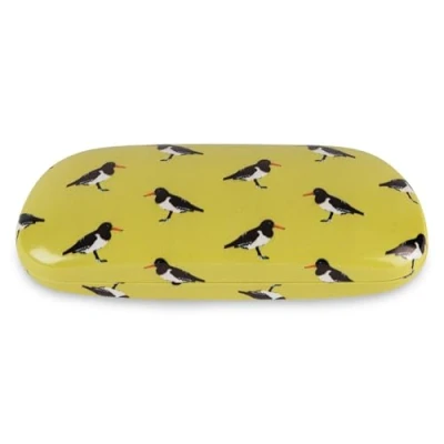 Image of LAGO TERRA British Bird Oystercatcher Print Hard Shell Glasses Case Yellow