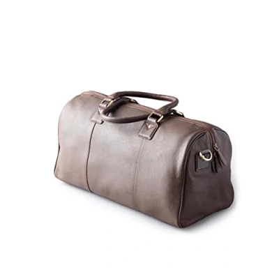 Image of Lakeland Leather Discoverer Real Small Overnight Holdall Bag L48x H25x D20cm in Auburn Brown