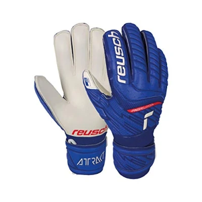 Image of Reusch Attractive Grip Finger Support Unisex Goalkeeper Gloves with Practical Protection, Deep Blue/White, 6, 4060485281710