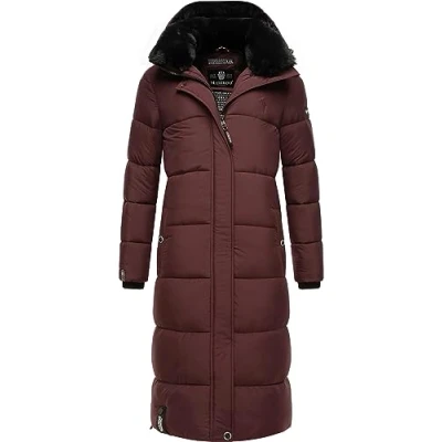 Image of MARIKOO Reliziaa Women&#039;s Winter Coat Warm Quilted Long with Removable Hood XS XXL, Wine Red, L