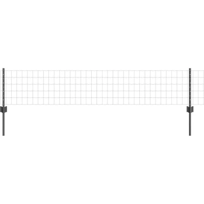 Image of vidaXL Euro Fence with 11 U Posts Grey 0,4x25 m Steel