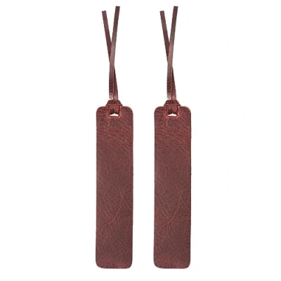 Image of Londo Genuine Leather Handmade Bookmark (Set of 2) (Damson, Knotted)