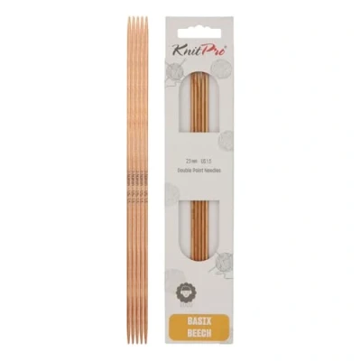 Image of KnitPro KP35111 Basix Birch: Knitting Pins: Sets of 5. Double Ended: 20cm x 2.50mm, Birchwood, Multi Colour, 2.5mm