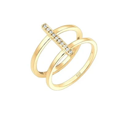 Image of Elli Women&#039;s Gold Stacking Ring N 0602940618_54