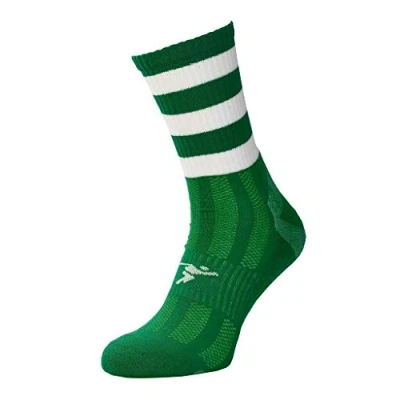 Image of Precision Sports Socks Junior Mid Pro Hooped Green/White 3 6