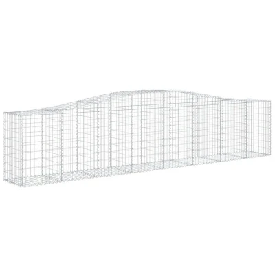 Image of vidaXL Arched Gabion Baskets 3 pcs 400x50x80/100 cm Galvanised Iron