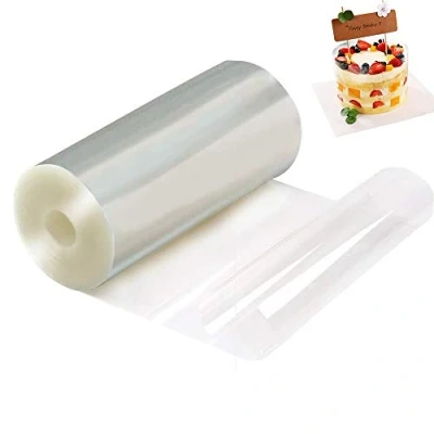 Image of Cake Collars, 8cm x 10m Hard Acetate Strips Transparent Clear Sheets Roll for Chocolate Mousse Baking Decorating