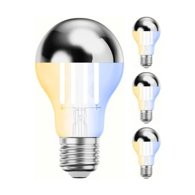 Image of ledscom.de 4 Pieces E27 LED Bulb, A60, Warm White Cool (2700 7000 K), 4.8 W, 486lm, Smart Home, WLAN, Alexa, Head Mirror (Silver)