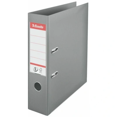 Image of Esselte No.1 Lever Arch File Polypropylene A4 75mm Spine Width Grey (Pack 10) 811380