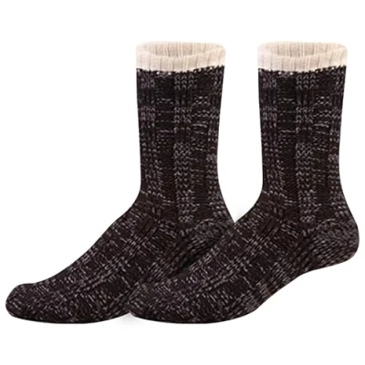 Image of Sock Stack Mens Chunky Slipper Socks Non Slip Gripper Lounge For Him 4.9 TOG Thermal Winter Gift UK 6 11, Black