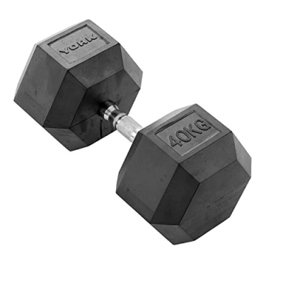 Image of York 40kg Commercial Rubber Hex Dumbbells