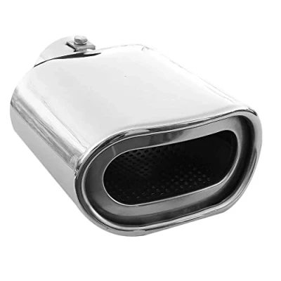 Image of Exhaust Tip Trim End Pipe Tail Sport Muffler Stainless Steel Chrome Car Universal