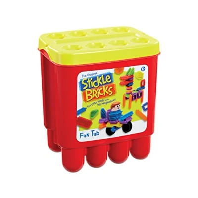 Image of Stickle Bricks Fun Tub Inspire Creativity and Motor Skills, Safe Durable Construction Toy, Versatile Play Possibilities, Convenient Storage, Suitable for Ages 18 Months+