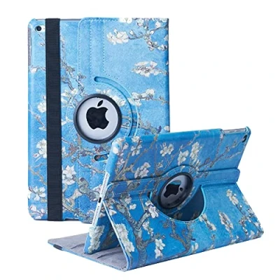 Image of Rotating Case for iPad 9.7 inch 6th Gen, 5th Gen/iPad Air 2 / 360 Degree Stand Protective Cover with Auto Sleep Wake 2018 2017 (Blossom)