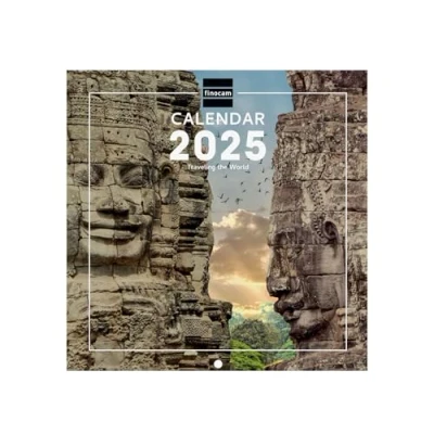 Image of Finocam International 2025 Wall Photo Calendar Month View January December (12 months) Traveling