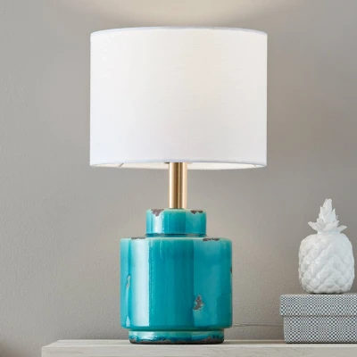 Image of Markslöjd Cous textile table lamp with ceramic base
