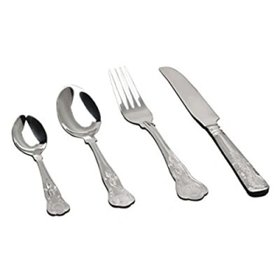 Image of Genware TES KG 18/0 Stainless Steel Kings Pattern Teaspoon, Pack of 12