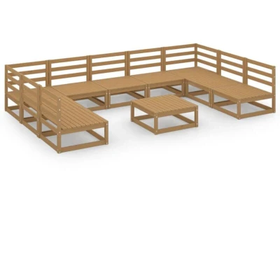 Image of vidaXL 10 Piece Garden Lounge Set Solid Pinewood