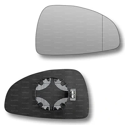 Image of Less4spares Replacement Wing Mirror Glass Right Compatible with Audi TT 2006 2014 CLIP ON Driver Off side Heated Blind Spot