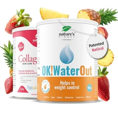 Image of Nature&#039;s Finest by Nutrisslim OK!Body Lift Hydrolyzed Marine Collagen Powder Naticol (5000mg) for Skin Elasticity, Reduce Water Retention Effect