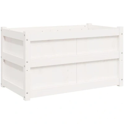 Image of vidaXL Garden Planter White 90x50x50 cm Solid Wood Pine