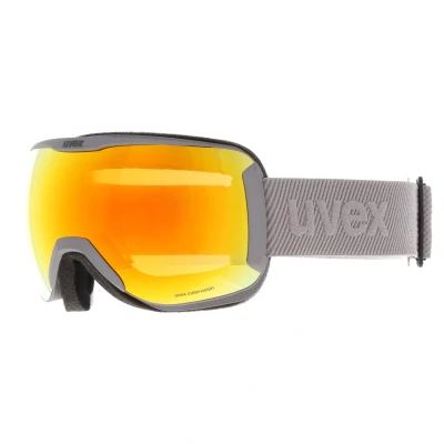 Image of uvex Downhill 2100 CV Ski Goggle for Men and Women Contrast Enhancing No Distortion &amp; Anti Fog Coating Rhino/Orange Orange One Size
