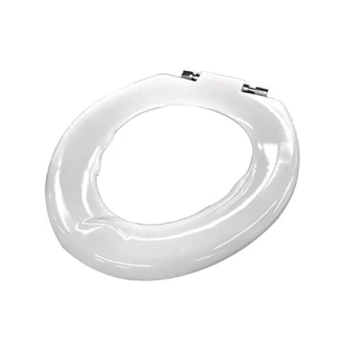 Image of Celmac Celeste Plus Anti Slip Single Flap Toilet Seat with Chrome Hinges in White SCK51WY