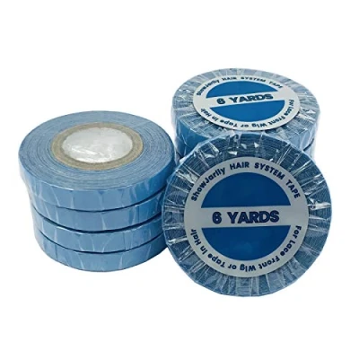 Image of ShowJarlly 1 Roll Double Sided Adhesive Lace Front Support Tape Wig Blue (0.8cm*6yards)