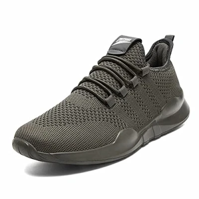 Image of AZSDXS Men Running Trainers Lightweight Walking Shoes Fashion Breathable Jogging Athletic Sneakers Casual Gym Tennis Fitness Sport Outdoor Gray 9